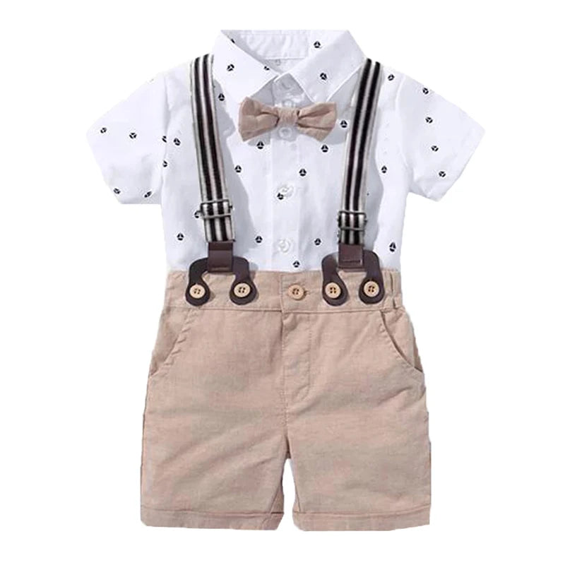 Baby Boy Handsome Romper Bow Set