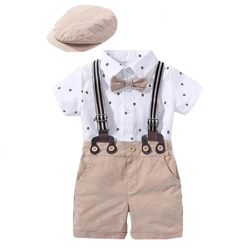 Baby Boy Handsome Romper Bow Set
