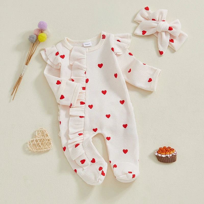 Baby Girl Valentine Ruffle Jumpsuit