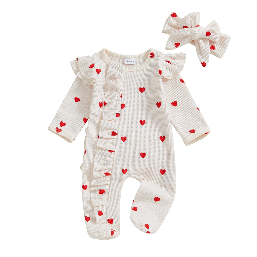Baby Girl Valentine Ruffle Jumpsuit